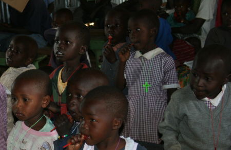 children of the Kabarak church with sweeties