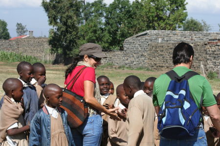 Joe, Molly, and children at the Nakuru Workers Primary School