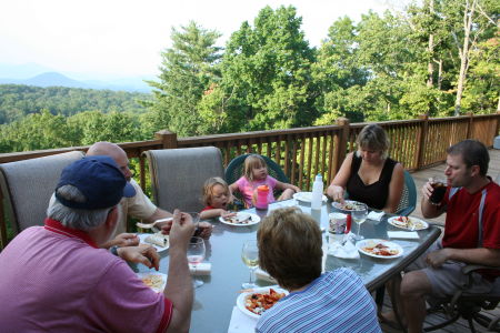 Helen, GA - Dinner on the back deck