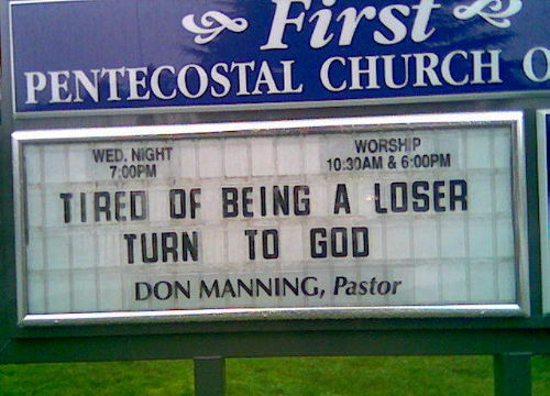church sign loser