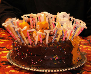 birthday cake lots of candles