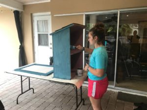painting little free pantry / blessing box